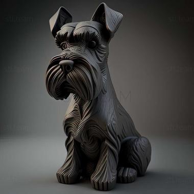 3D model Zwergschnauzer dog (STL)